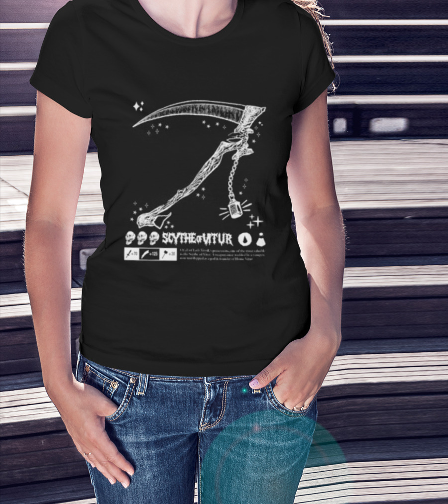 Scythe Of Vitur Lady Verzik House Vitur Weapon RuneScape Old School T-Shirt