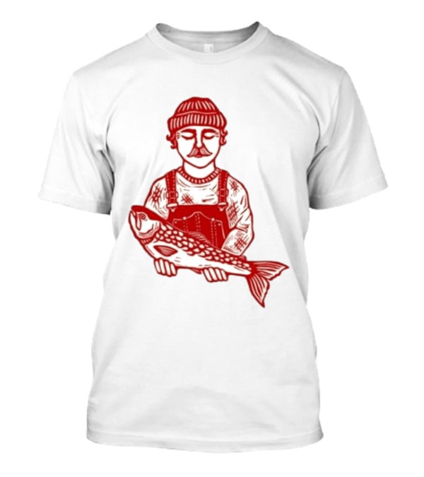 Goth Babe Fisherman Holding Fish T-Shirt