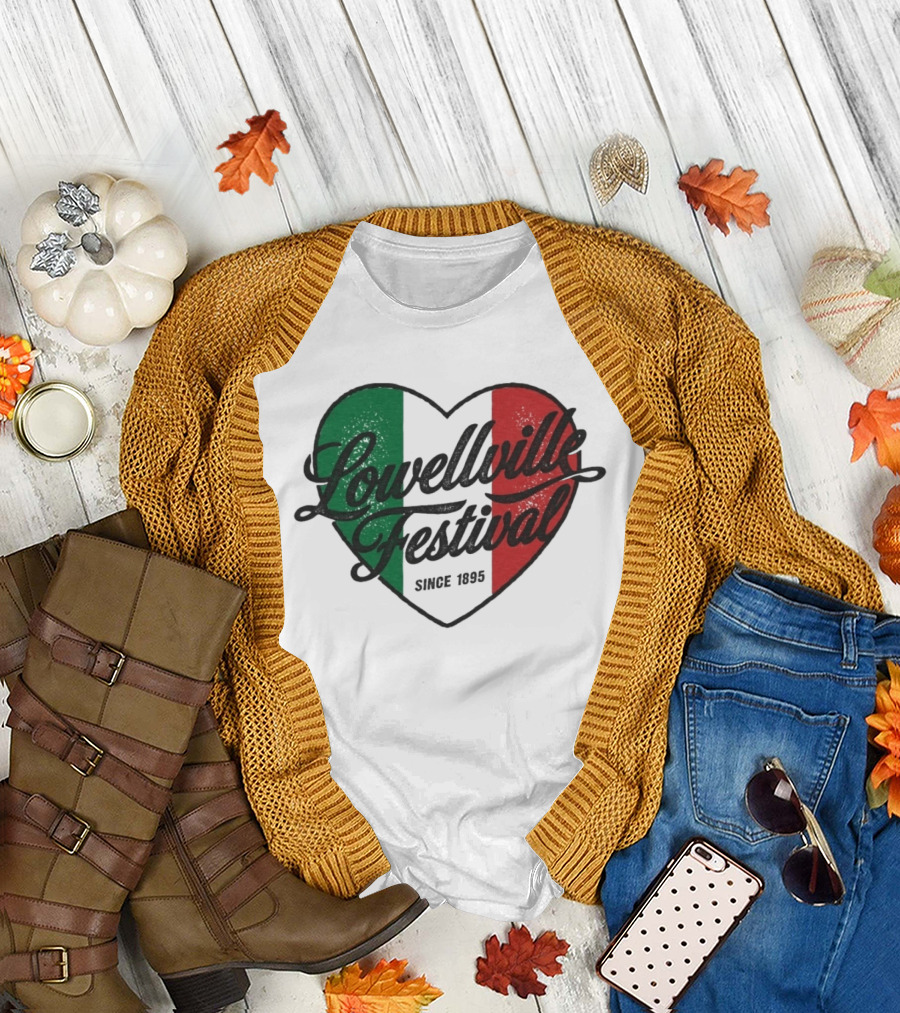 Lowellville Festival Heart Italian Colors Since 1895 T-Shirt