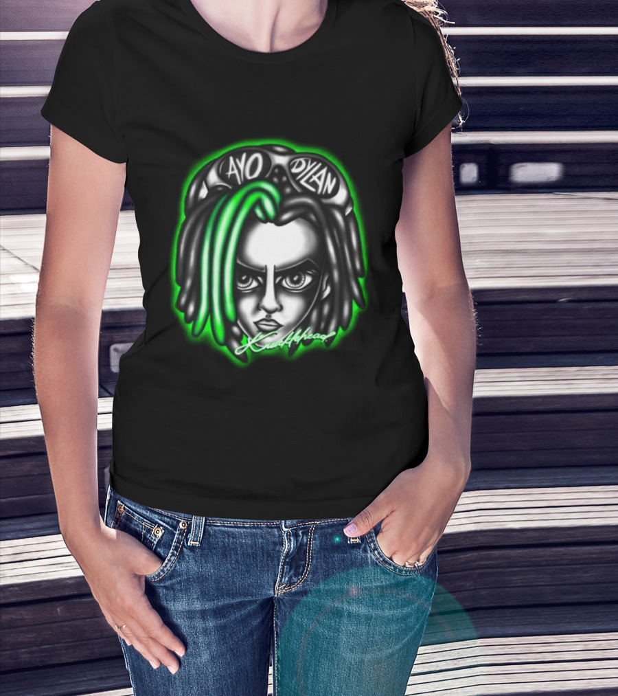 Ayo Dylan Head Ayodylan Knottyhead Green Glow T-Shirt