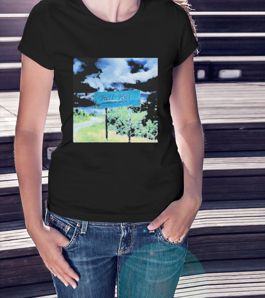 Elita Harkov Hell Hill Scenic Road Sign T-Shirt