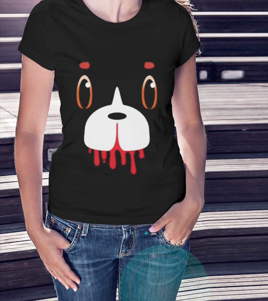 Final Space Mooncake Face Cartoon Character Dripping Red T-Shirt