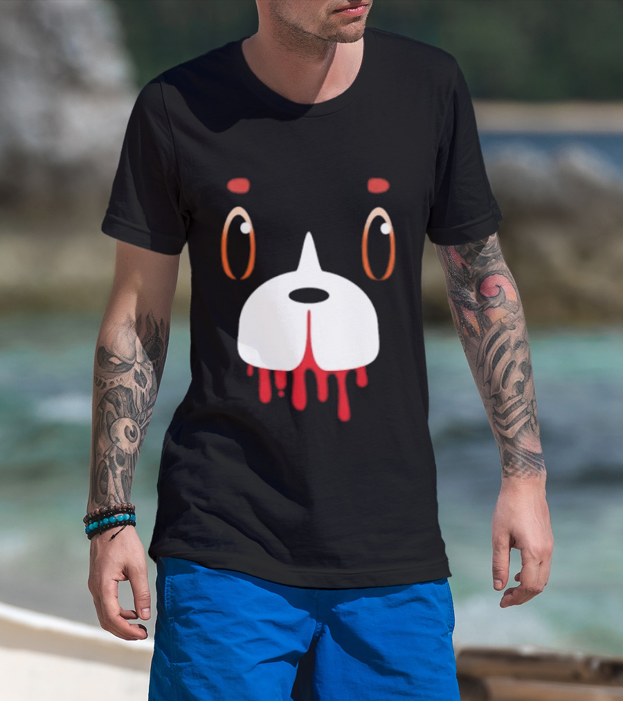 Final Space Mooncake Face Cartoon Character Dripping Red T-Shirt
