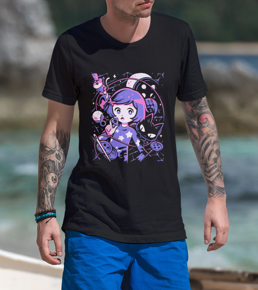 PixelEyeBat Moonlit Adventure Secret Portal Fantasy T-Shirt