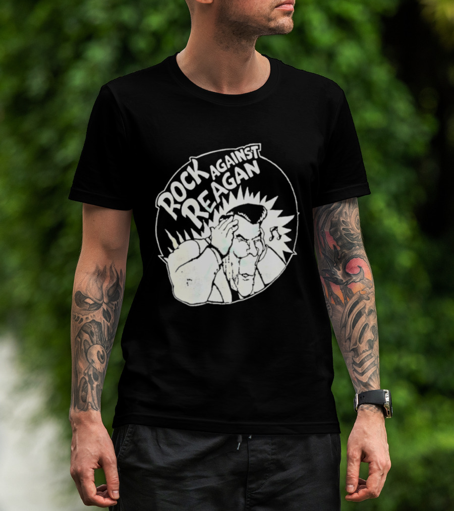 Rock Against Reagan Punk Protest 80s Political Movement T-Shirt