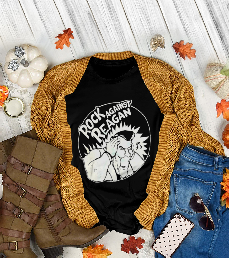 Rock Against Reagan Punk Protest 80s Political Movement T-Shirt