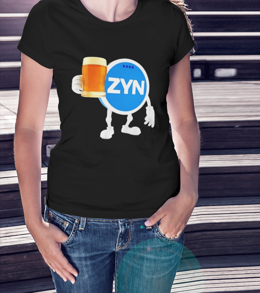 ZYN Snus Beer Character Holding T-Shirt