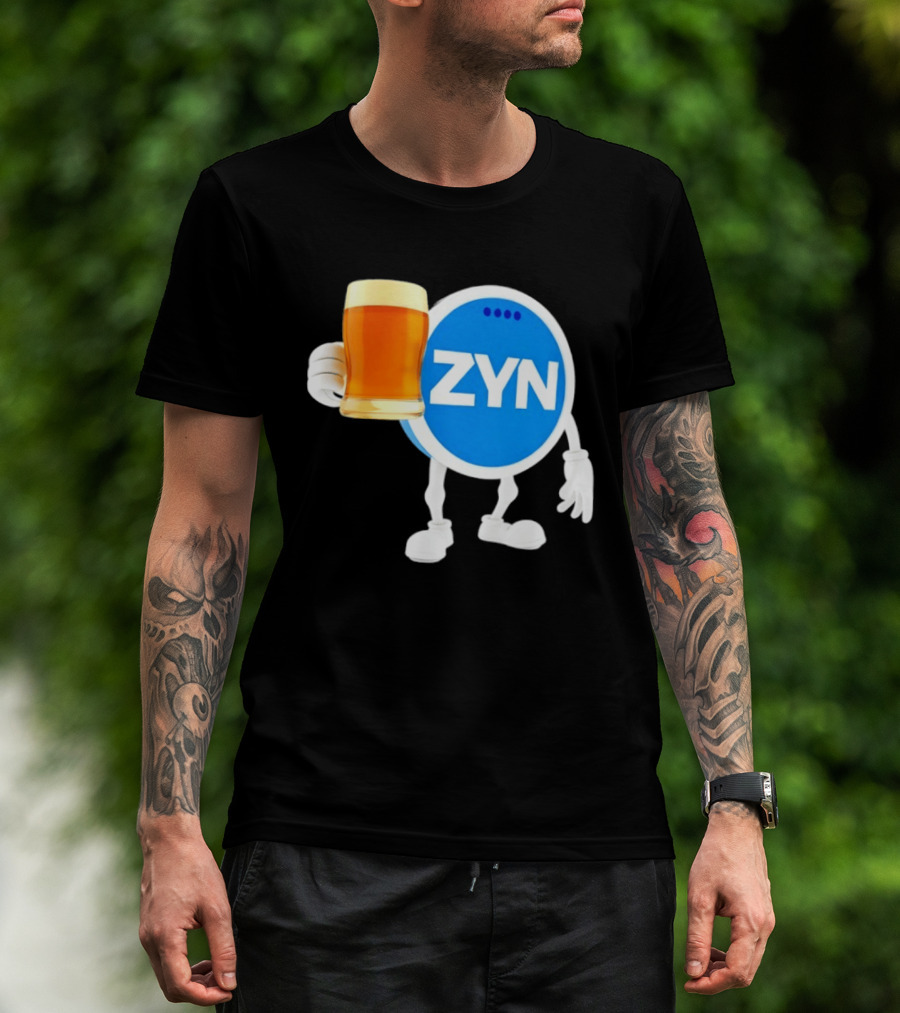 ZYN Snus Beer Character Holding T-Shirt