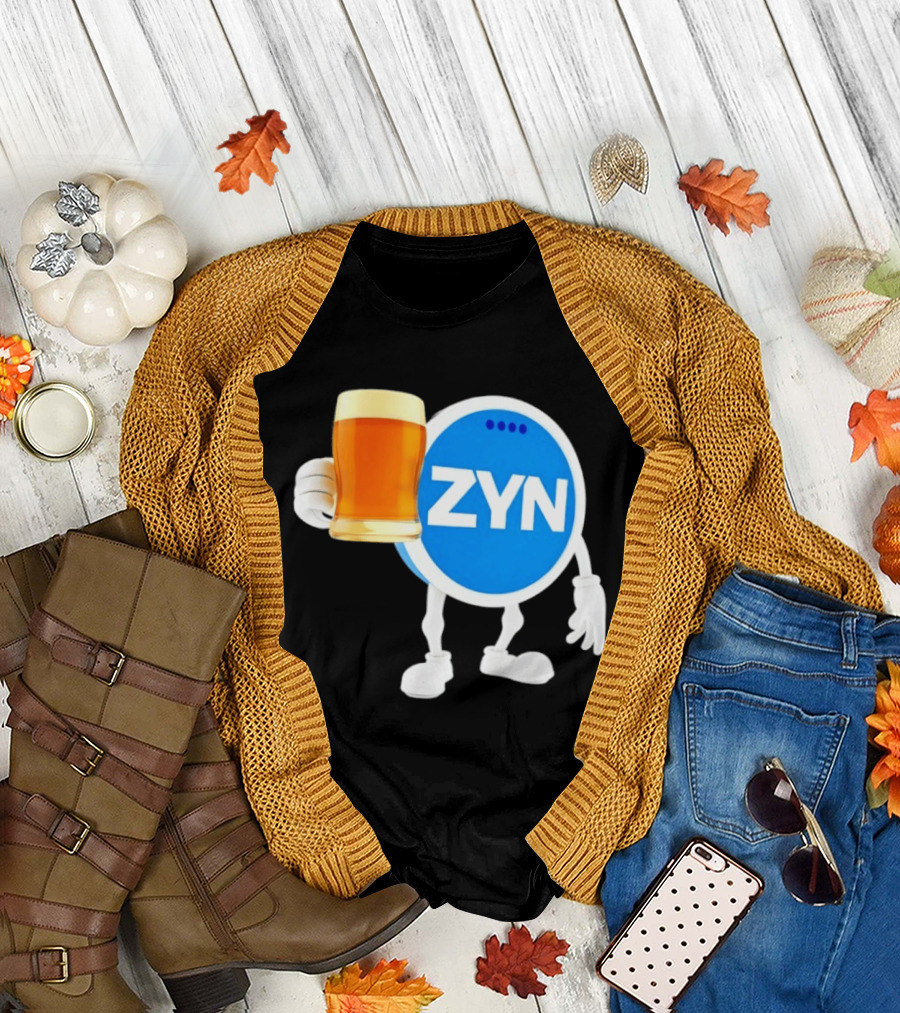 ZYN Snus Beer Character Holding T-Shirt