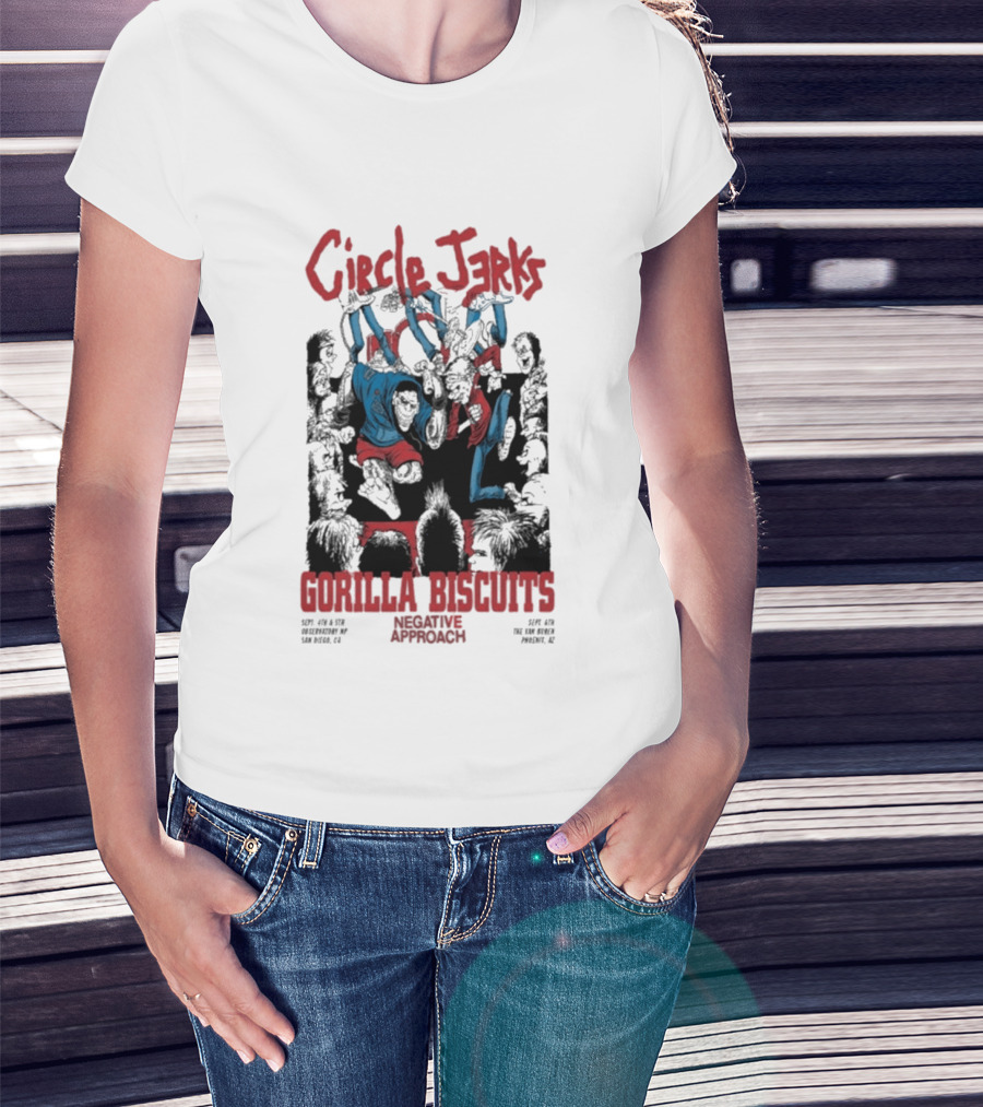 Circle Jerks Gorilla Biscuits Negative Approach San Diego CA September 4 5 2025 T-Shirt