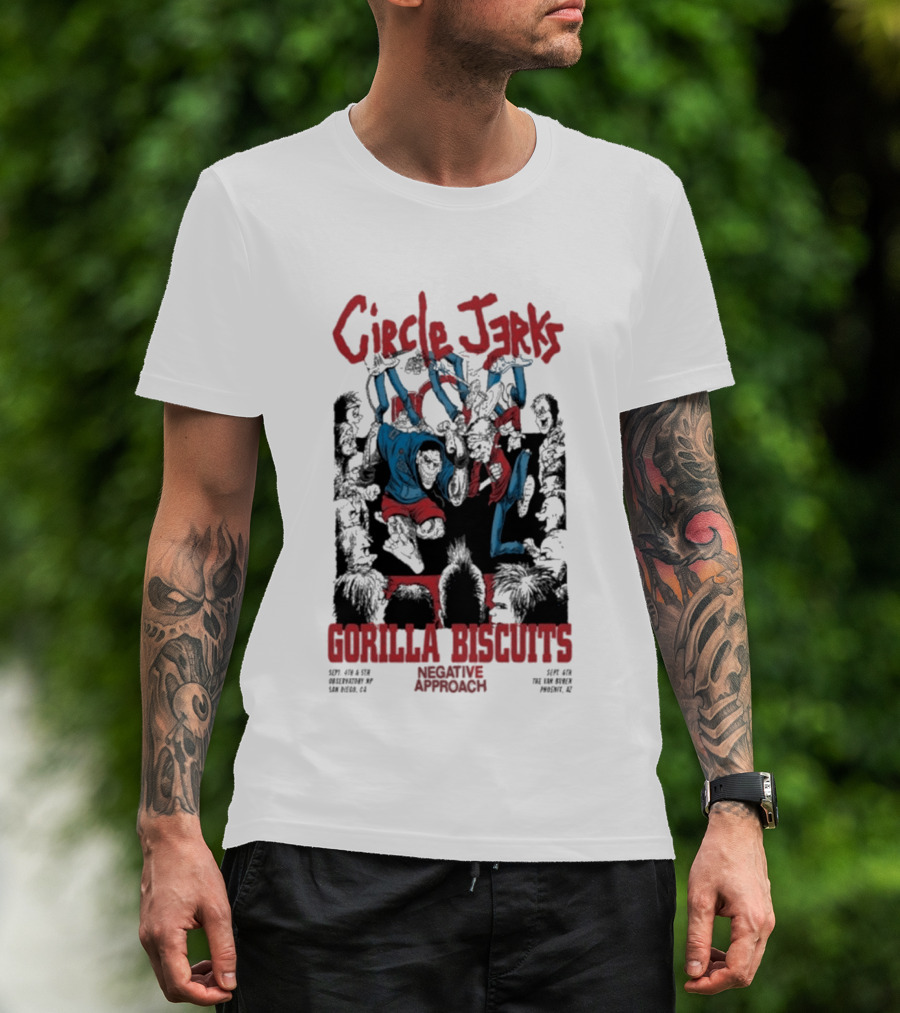 Circle Jerks Gorilla Biscuits Negative Approach San Diego CA September 4 5 2025 T-Shirt