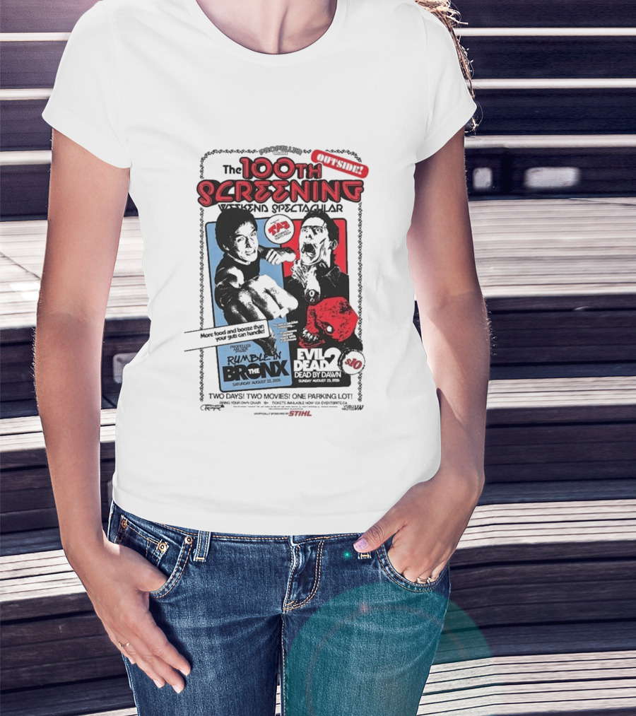 Propeller Arcade 100th Screening Weekend Spectacular Rumble In The Bronx August 22 2026 Evil Dead 2 T-Shirt