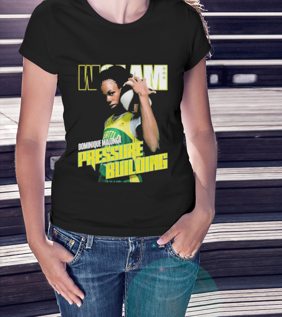 WSLAM Dominique Malonga Pressure Building Seattle Storm T-Shirt