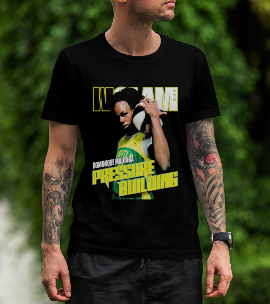 WSLAM Dominique Malonga Pressure Building Seattle Storm T-Shirt