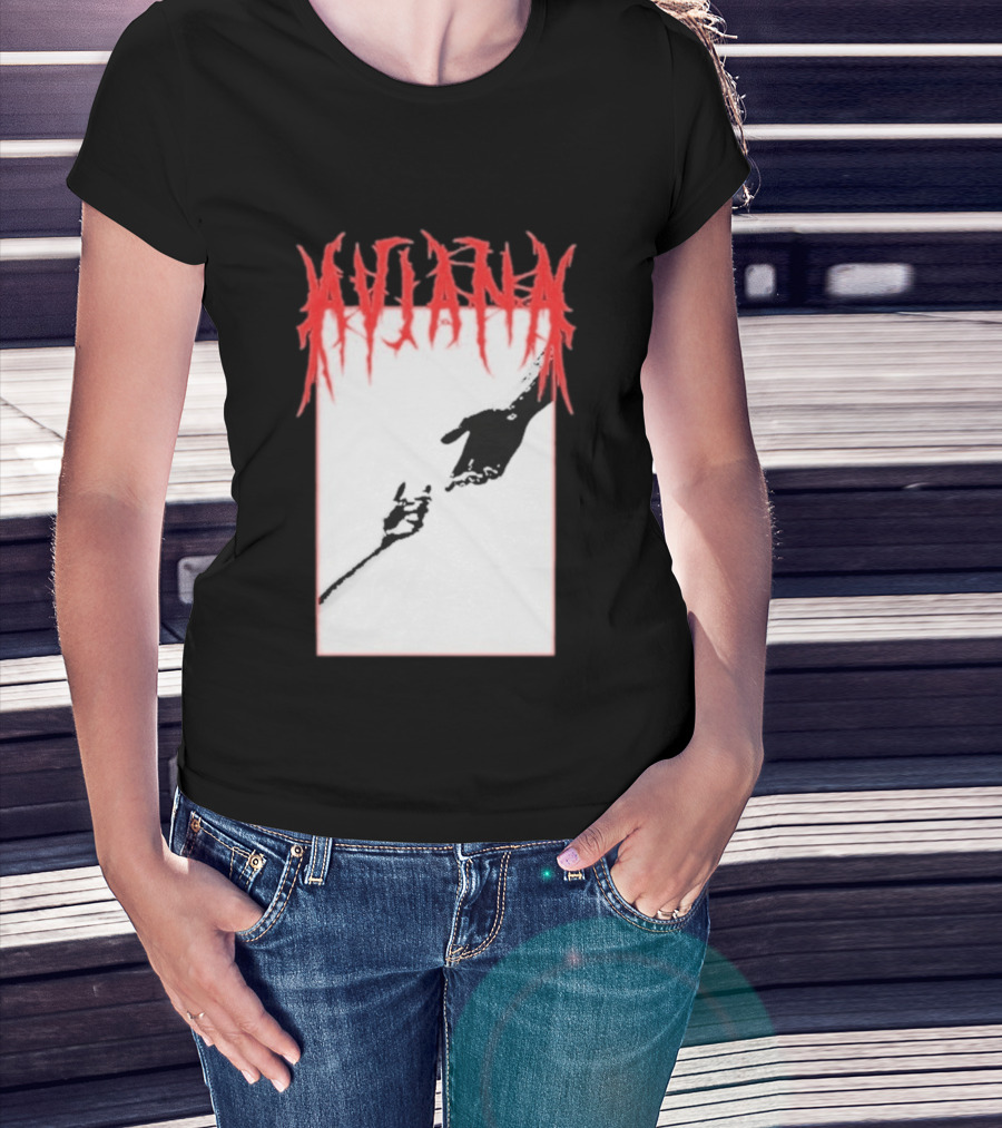 Aviana Death Corporation Hands Graphic Black And Red T-Shirt