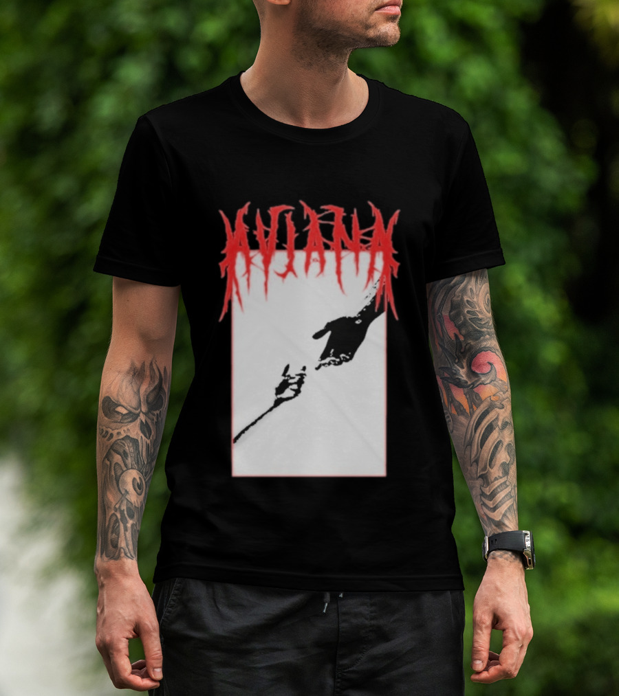 Aviana Death Corporation Hands Graphic Black And Red T-Shirt