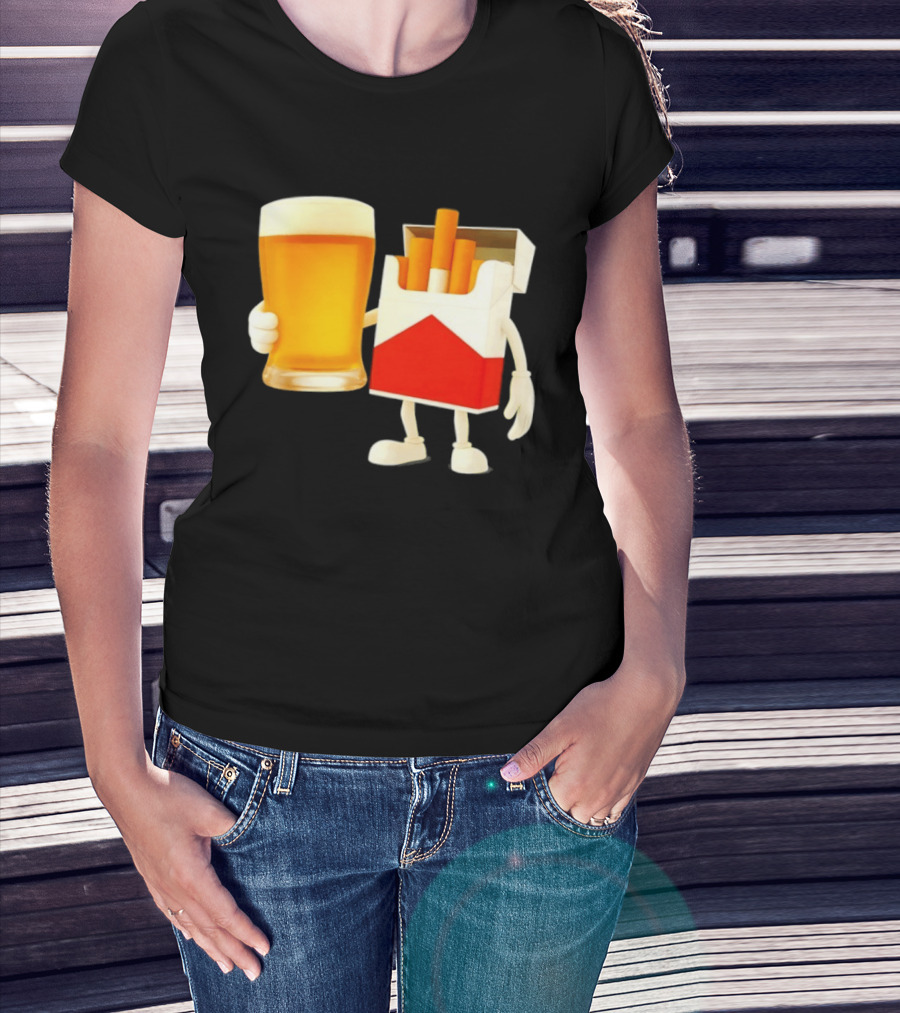 Beer And Marlboro Cigarettes Friendship Meme T-Shirt