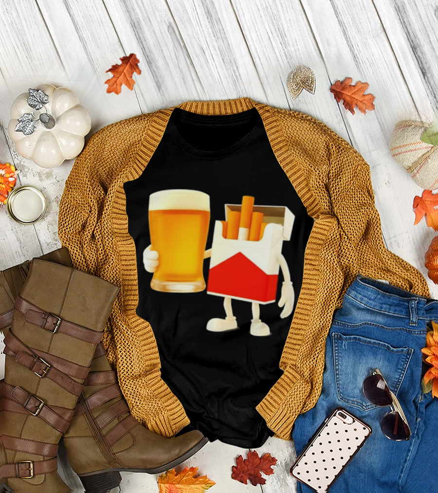 Beer And Marlboro Cigarettes Friendship Meme T-Shirt