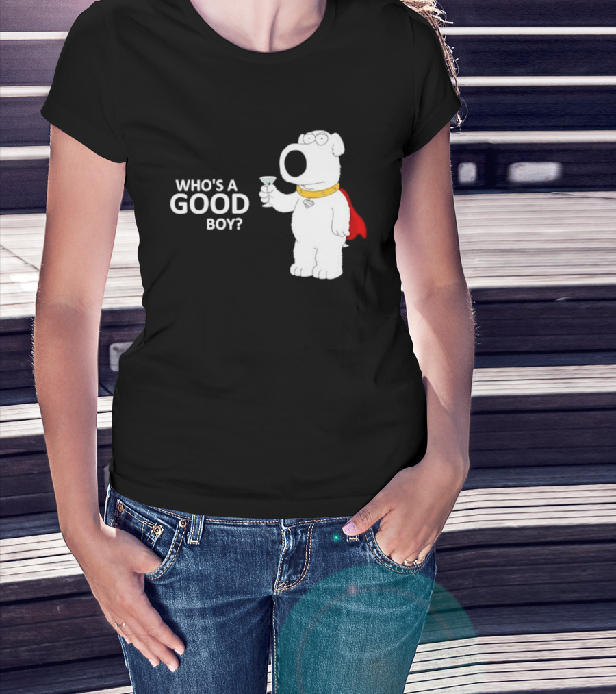 Brian Griffin Who's A Good Boy Family Guy Red Cape Martini T-Shirt