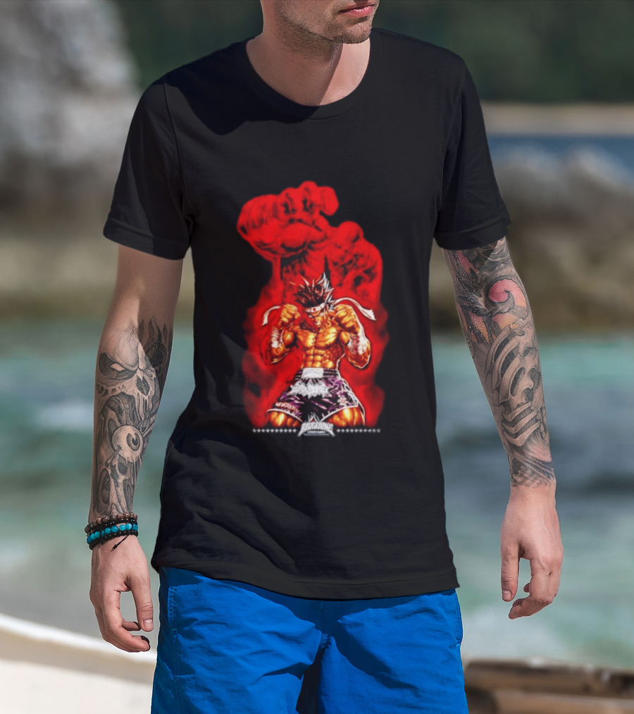 Brick And Bone Fight Club Thai Boxing Warrior With Fiery Fist T-Shirt