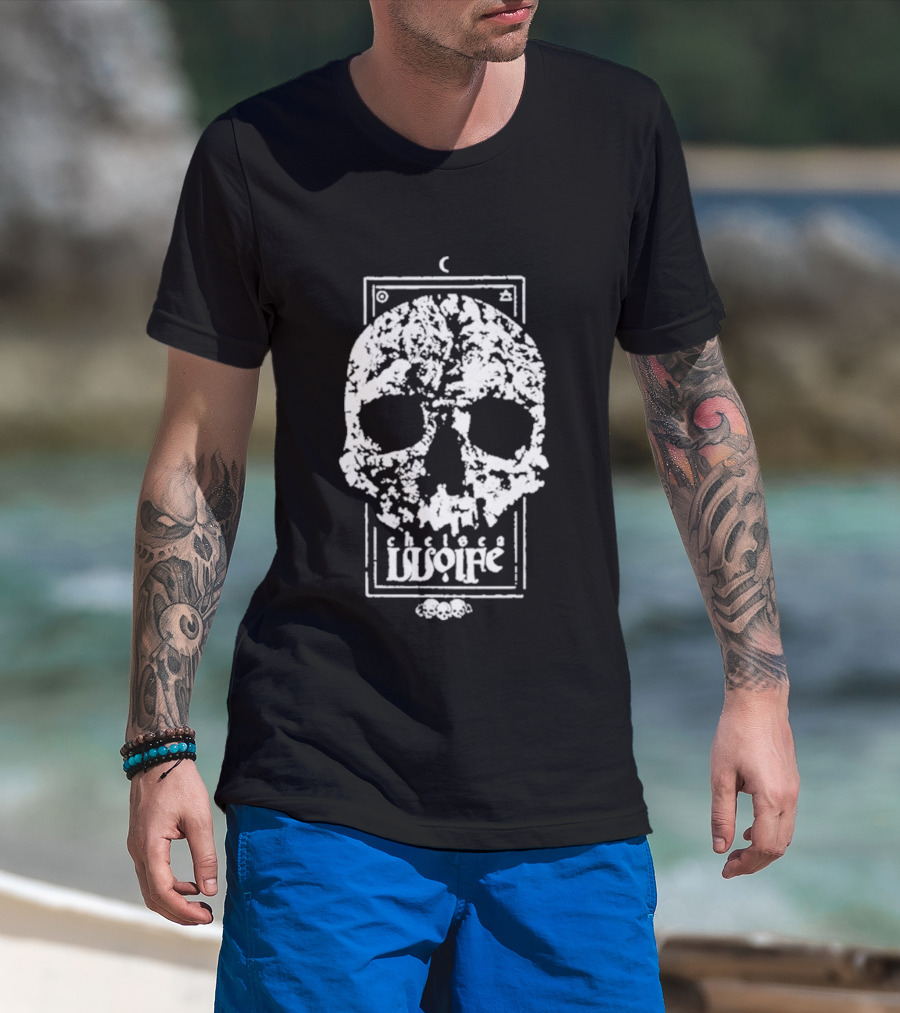 Chelsea Wolfe Skull Moon Phases Skeleton Flower T-Shirt