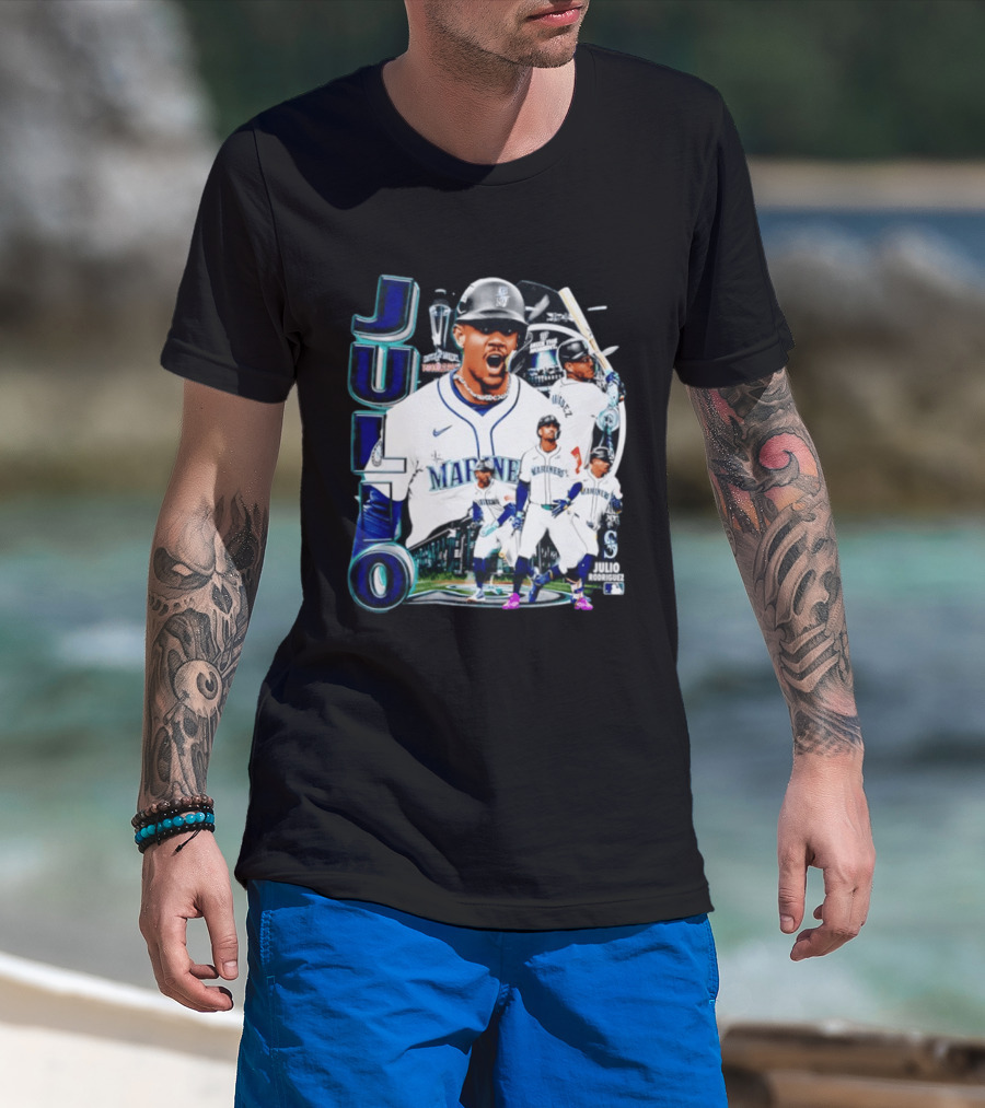 Julio Rodriguez Seattle Mariners MLB 2026 Collage Mariners Baseball Player T-Shirt