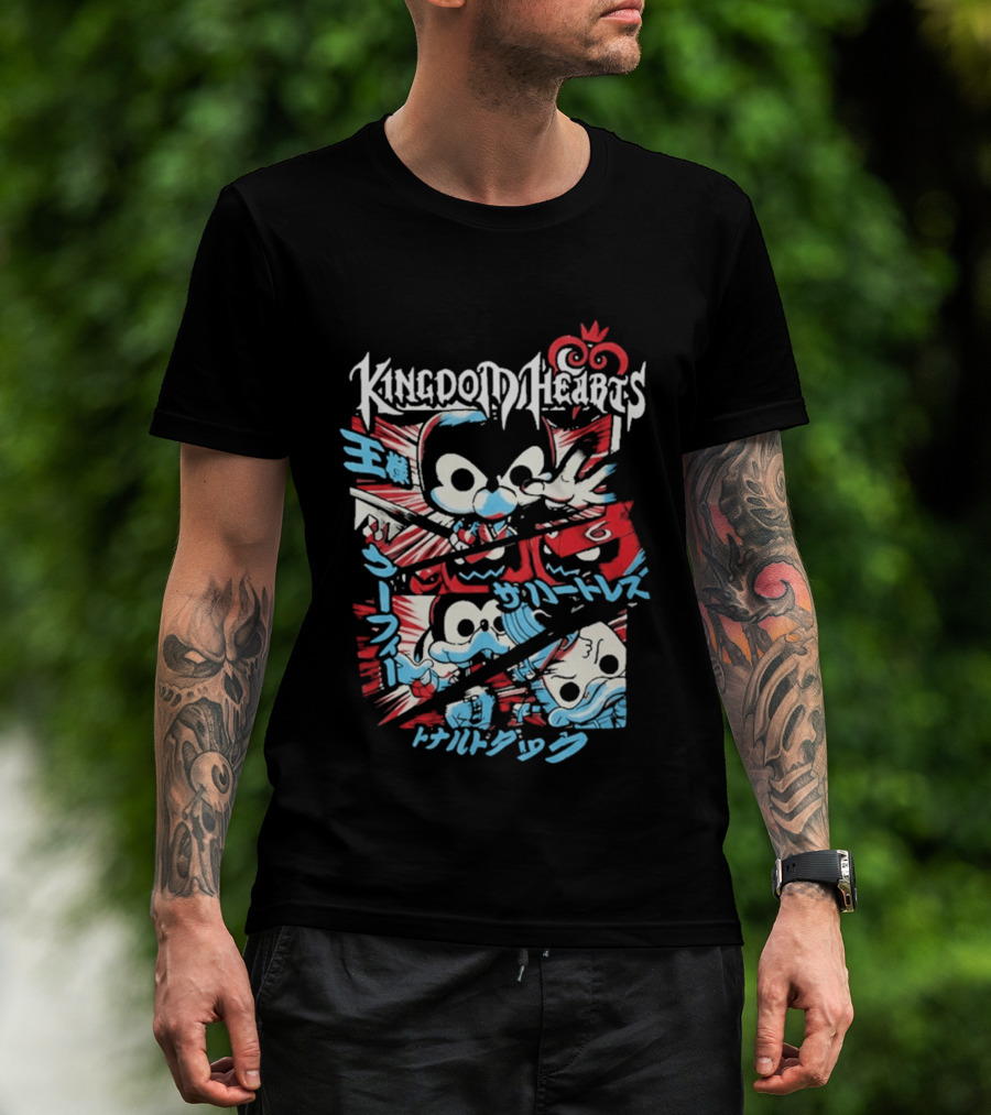 Kingdom Hearts Comic Pop Japanese Katakana Characters T-Shirt