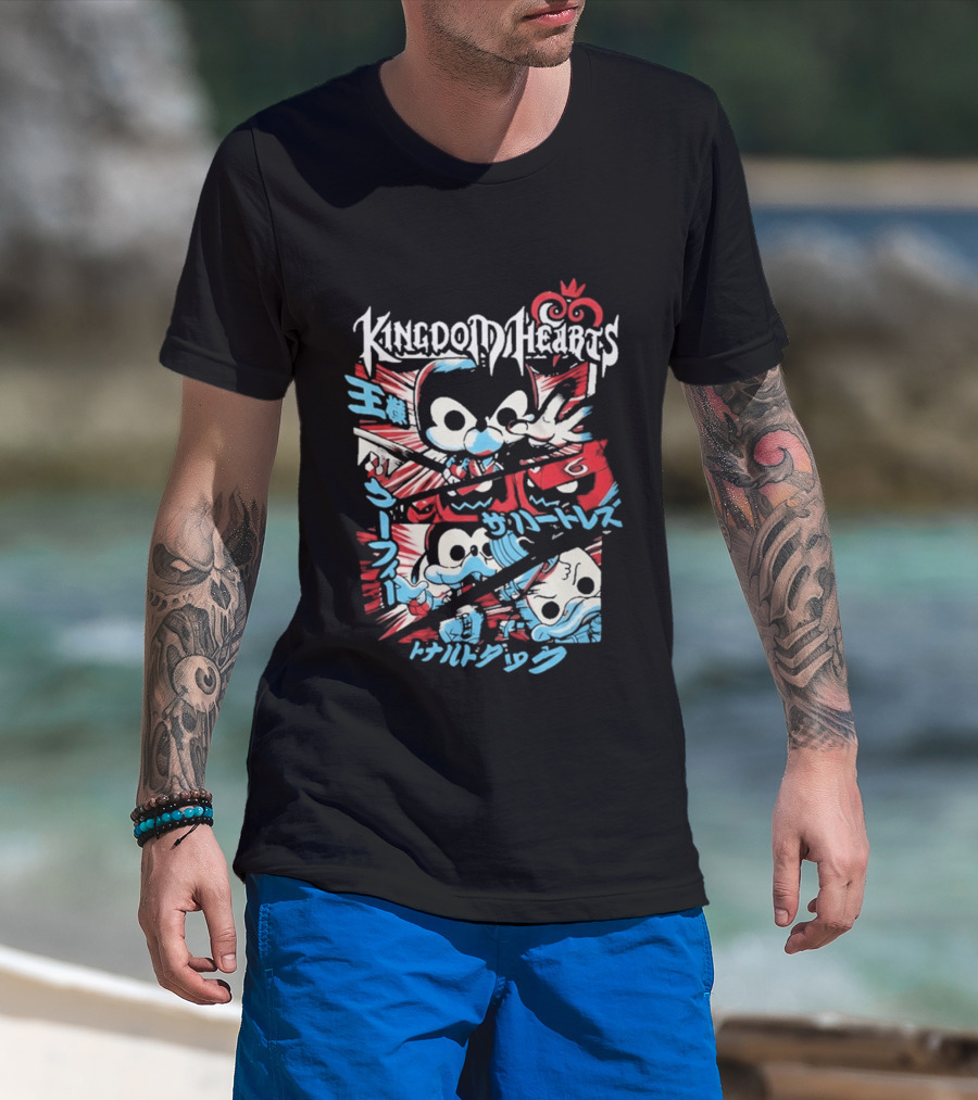 Kingdom Hearts Comic Pop Japanese Katakana Characters T-Shirt