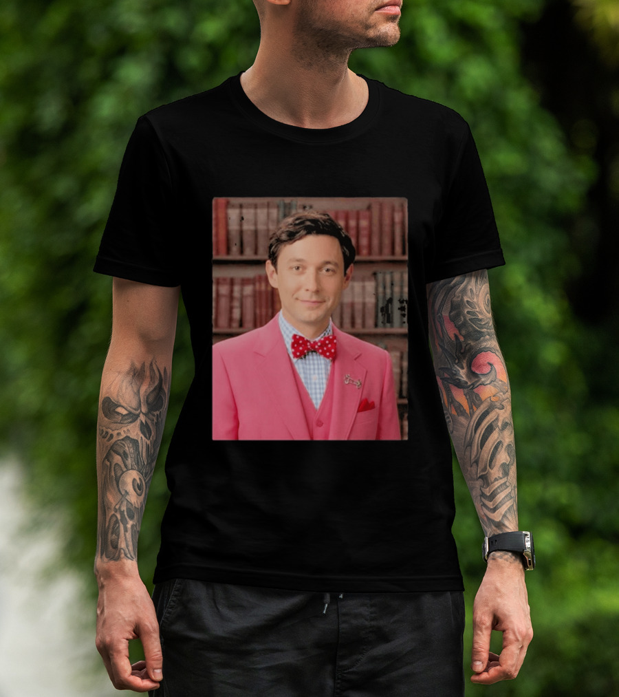 Pinky Herman Jon Ossoff Bow Tie Suit T-Shirt