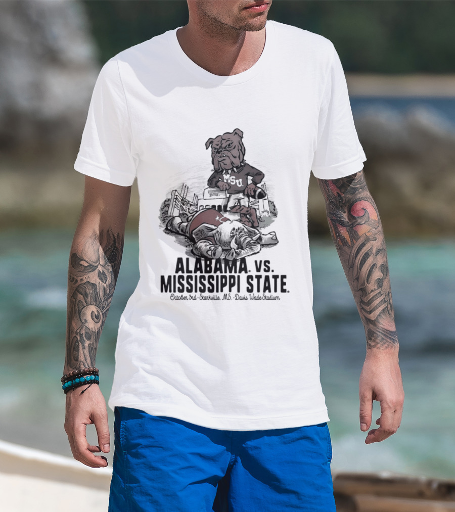 Alabama Vs Mississippi State October 3rd Starkville MS Davis Wade Stadium MSU T-Shirt