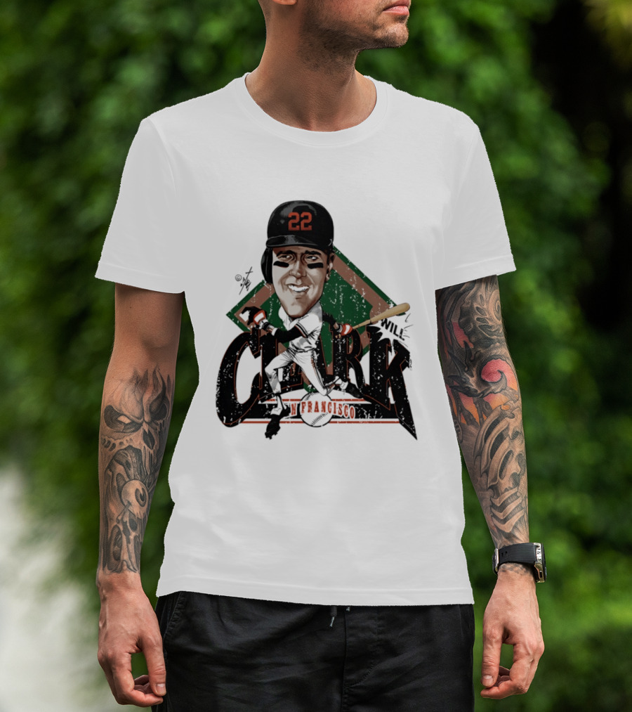 Will Clark San Francisco Giants 22 Bruce Stark Caricature T-Shirt