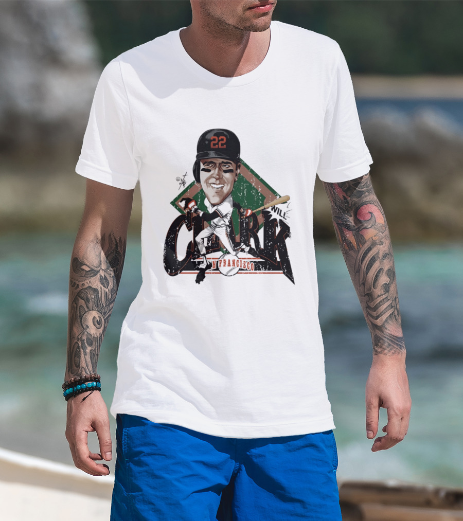 Will Clark San Francisco Giants 22 Bruce Stark Caricature T-Shirt