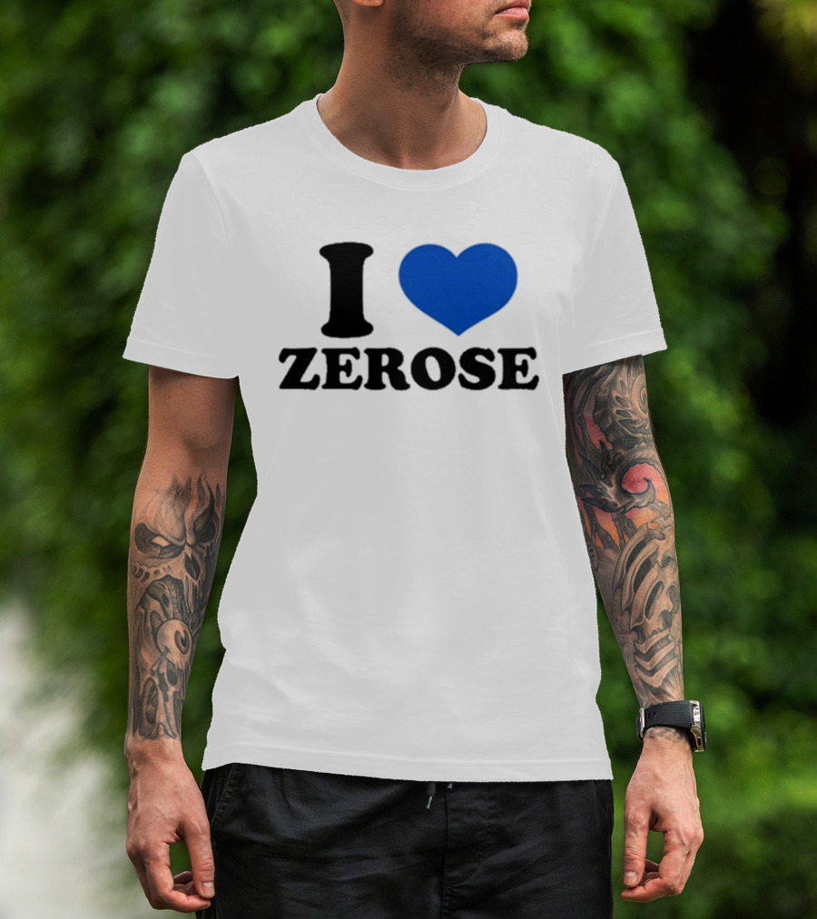 I Love Zerose Heart Blue T-Shirt