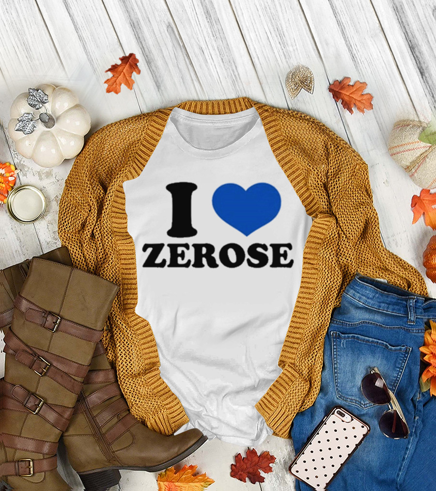 I Love Zerose Heart Blue T-Shirt