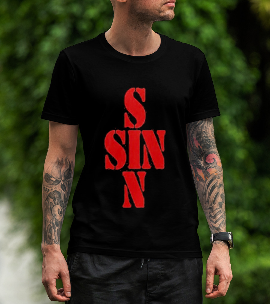 21 Savage NYC SINN Red Sin Cross T-Shirt