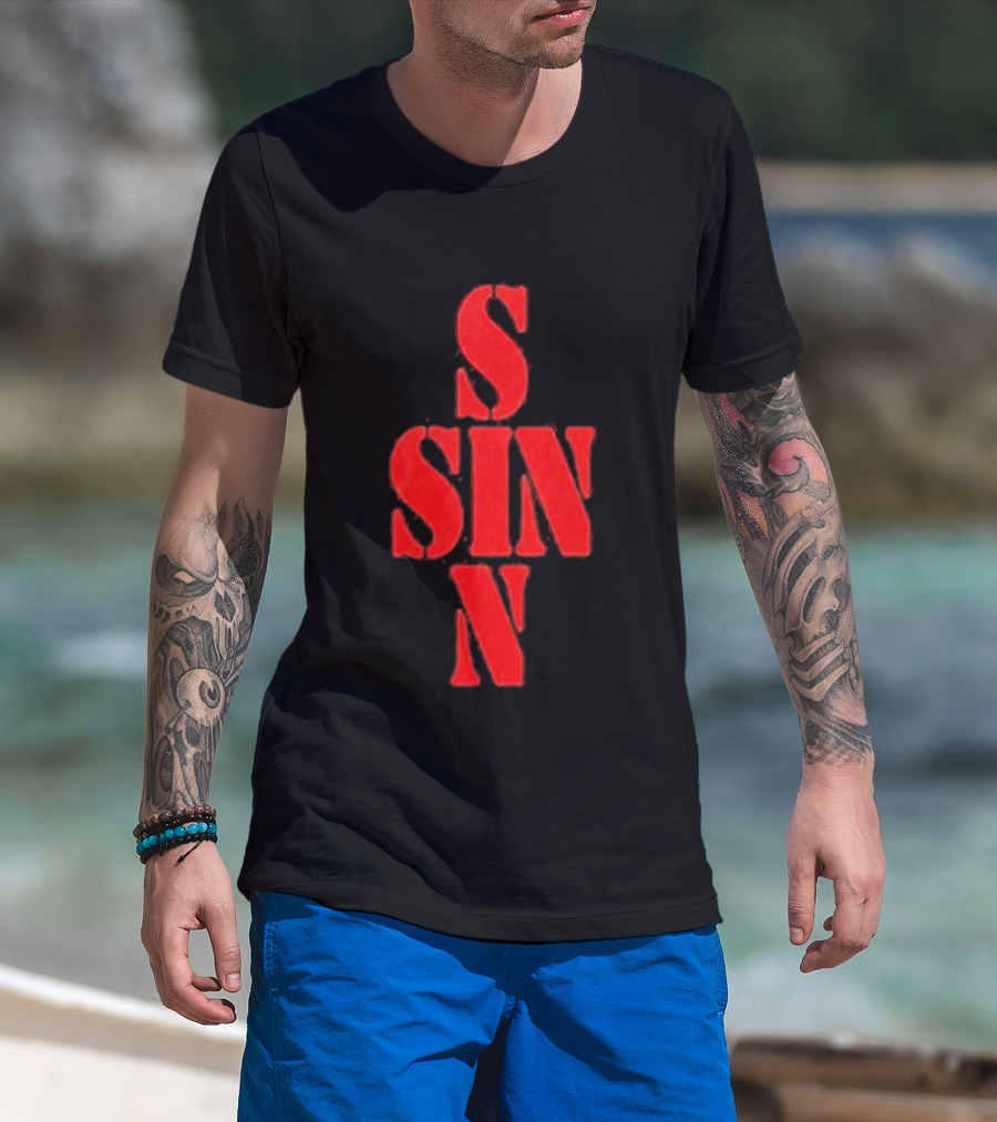 21 Savage NYC SINN Red Sin Cross T-Shirt