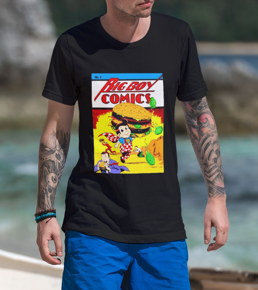 Big Boy Comics No 1 Hamburger Adventure Retro Comic Cover T-Shirt