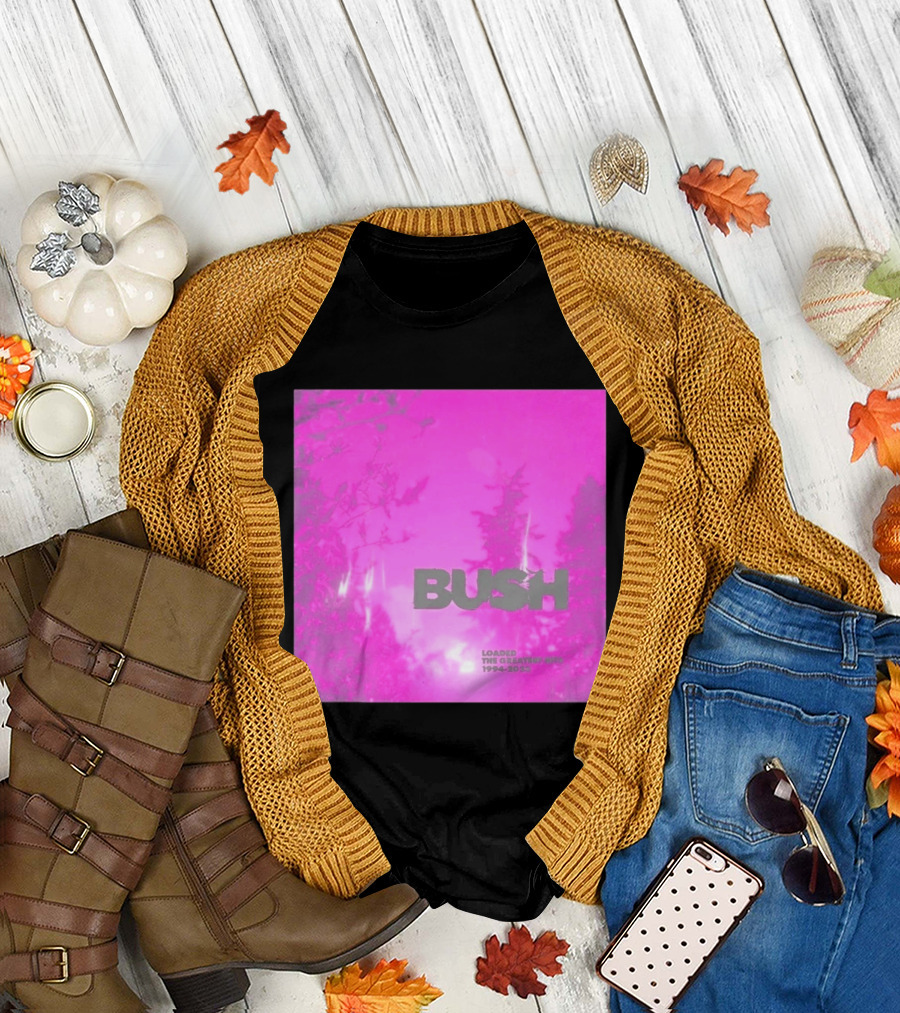 Bush Loaded The Greatest Hits 1994 2023 Pink Album Cover T-Shirt