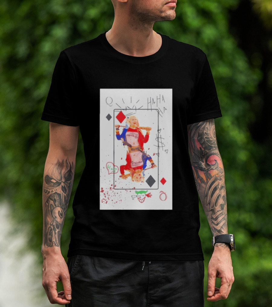 Harley Quinn Playing Card Queen HAHA DC Comics Joker T-Shirt