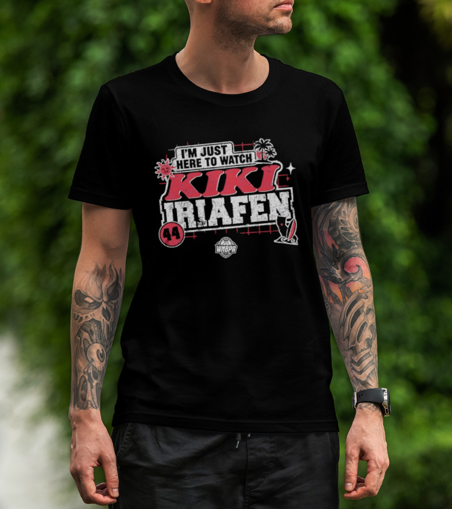 I'm Just Here To Kiki Iriafen 44 Washington Mystics WNBA Tropical Theme Basketball Fan T-Shirt