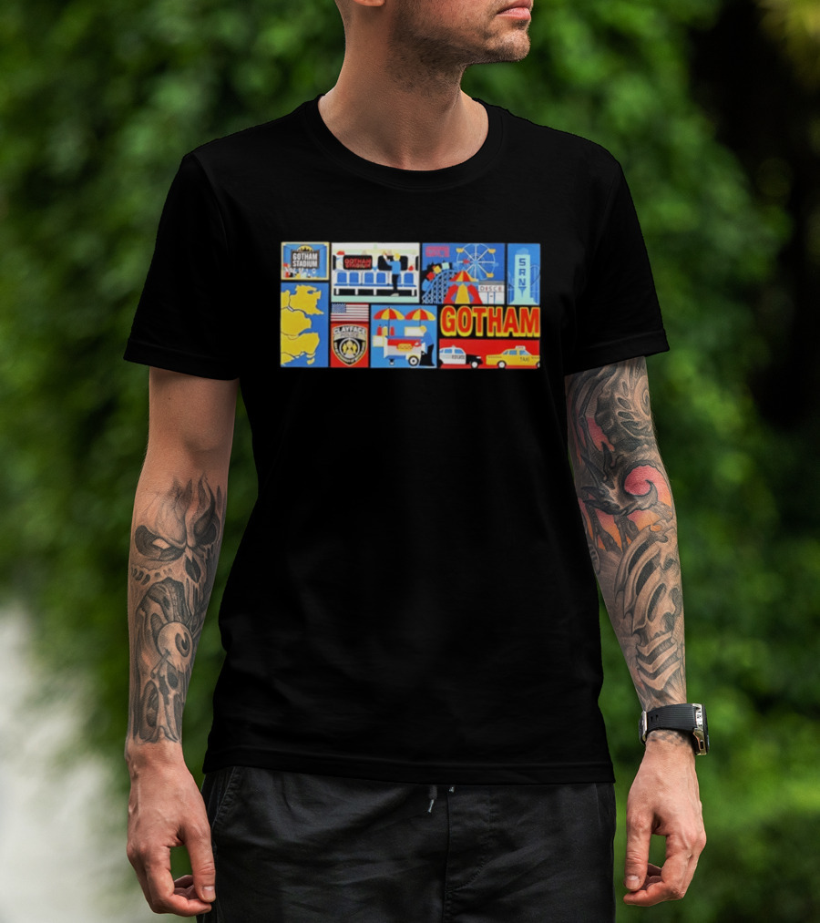 Gotham Stadium Clayface Gotham City Amusement Park Taxi T-Shirt