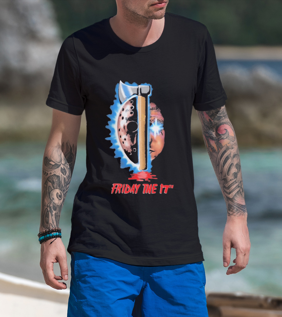 Ouija Macc Friday The 17th Part VII Axe Horror Mask T-Shirt