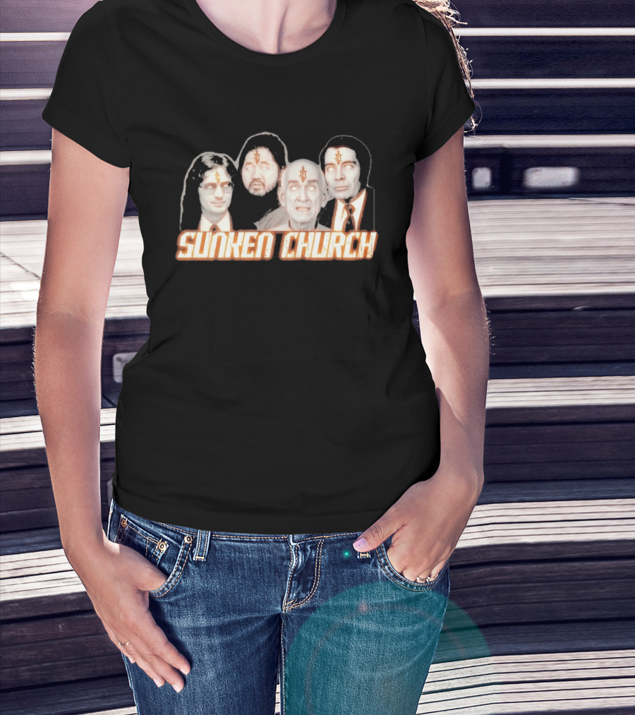Ouija Macc Sunken Church With Four Figures And Symbol On Foreheads T-Shirt