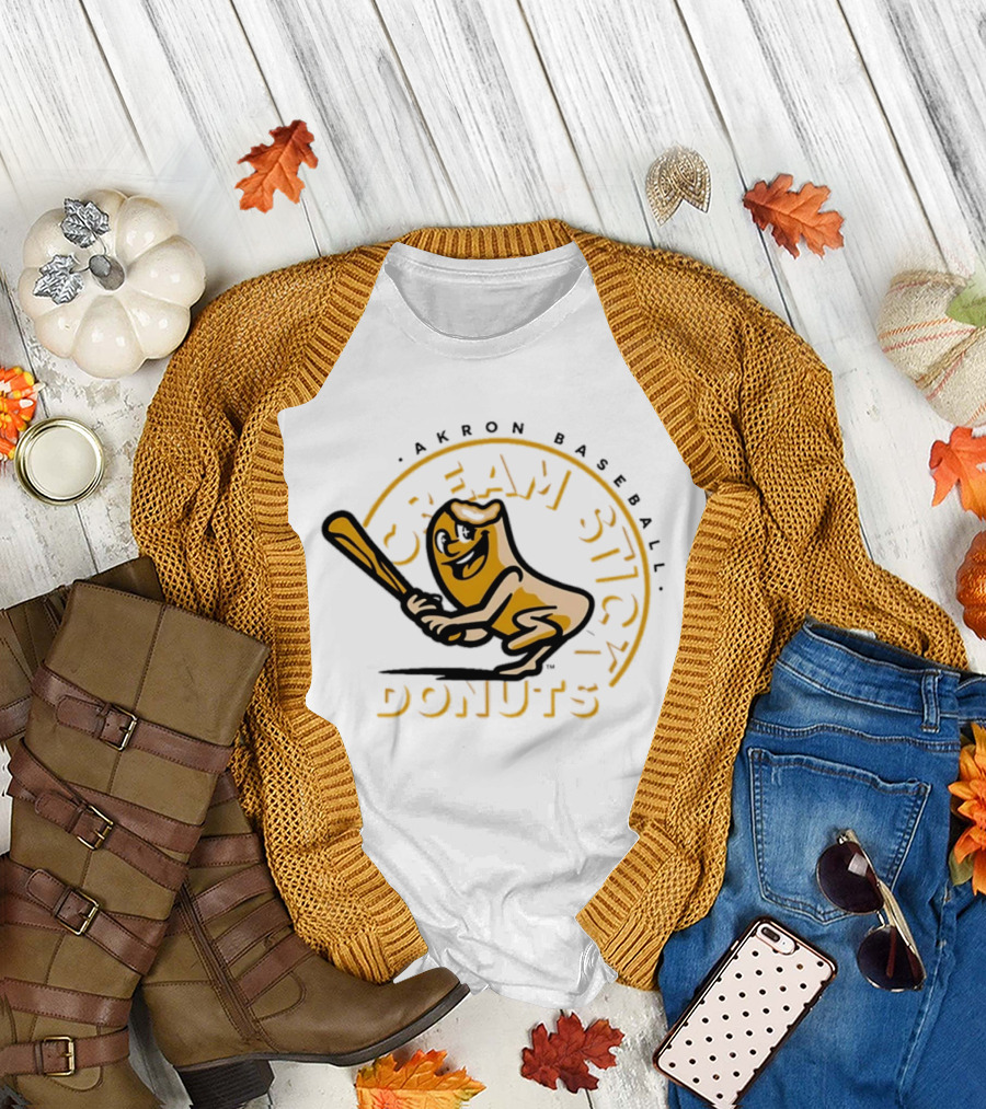 Cream Stick Donuts Akron Baseball T-Shirt