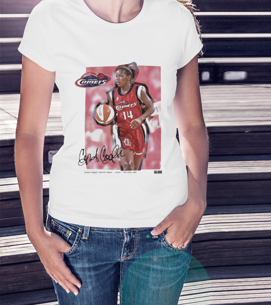 Cynthia Cooper Houston Comets 14 WNBA SLAM Legends T-Shirt