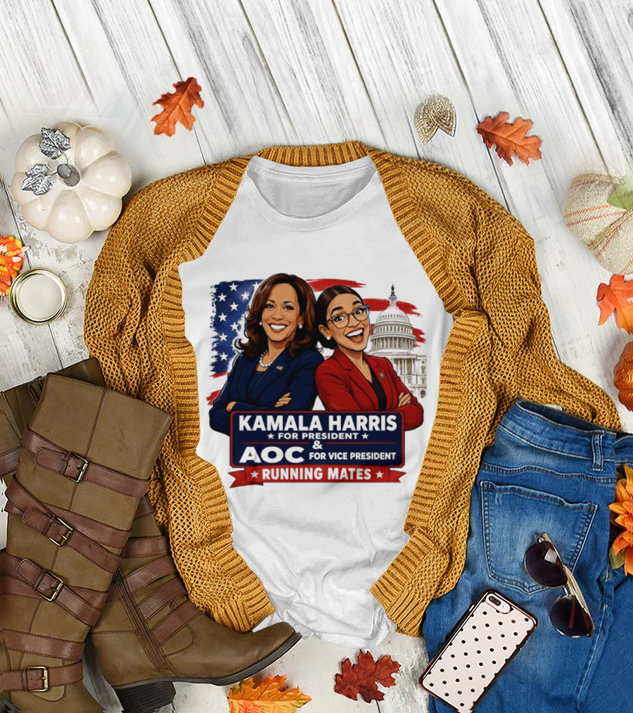 Kamala Harris For President AOC Vice President Running Mates Capitol T-Shirt