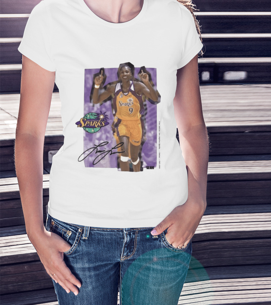 Lisa Leslie Los Angeles Sparks No 9 1997 2009 SLAM Autographed Basketball Legend T-Shirt