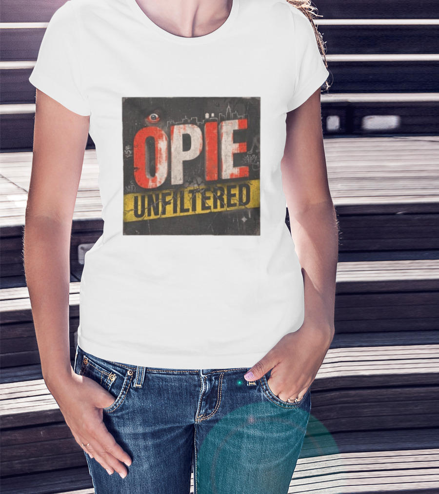 Opie Unfiltered Podcast Eye Graffiti Cityscape T-Shirt