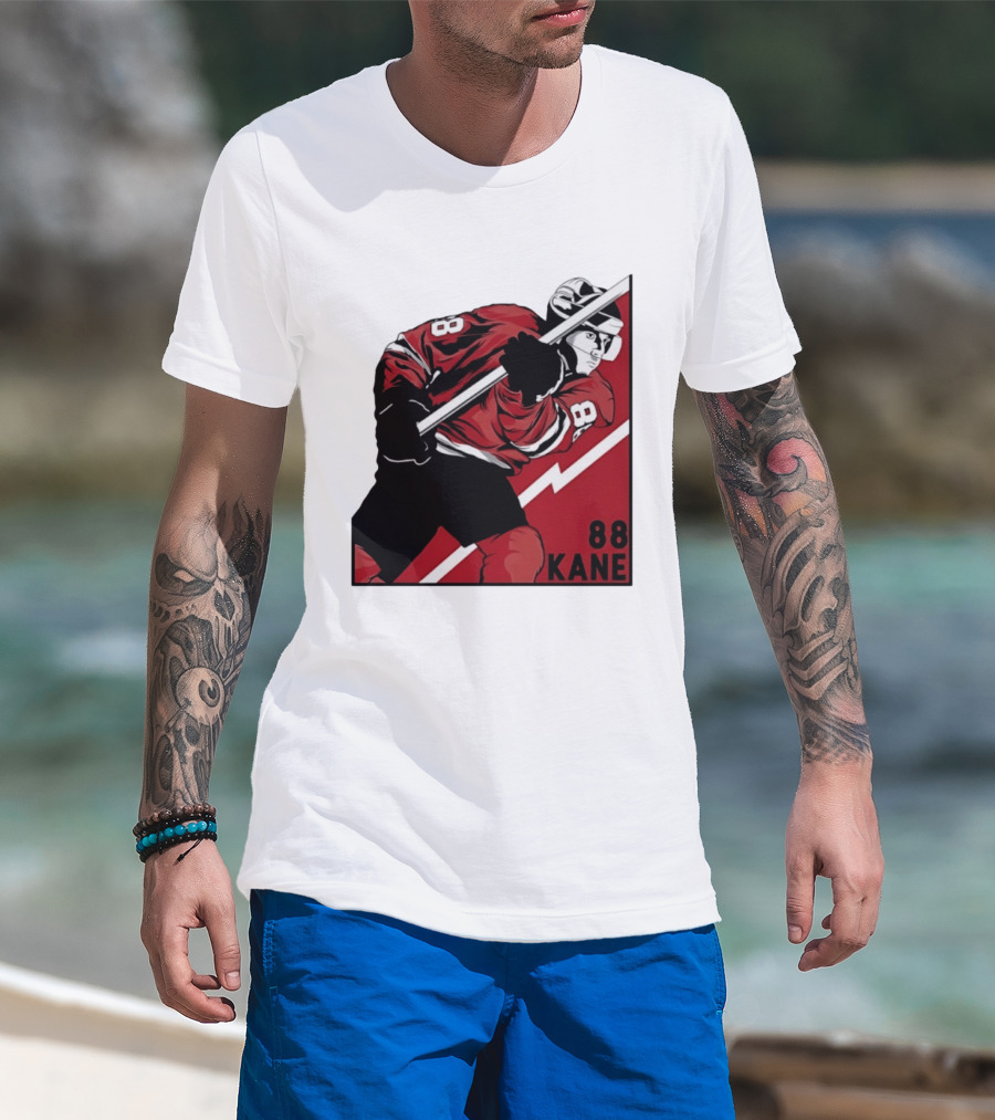 Patrick Kane 88 Chicago Blackhawks Comic Style Hockey Player T-Shirt