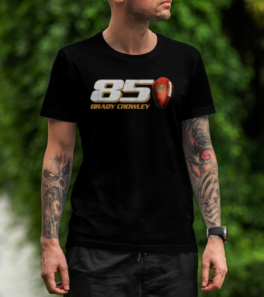 85 Brady Crowley Football Bear T-Shirt